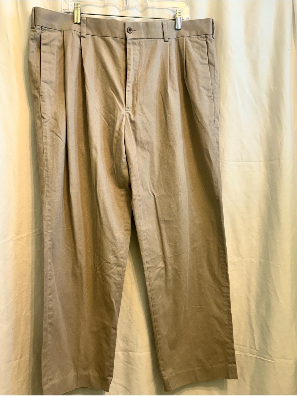 Perry Ellis Pleated Chinos in Khaki